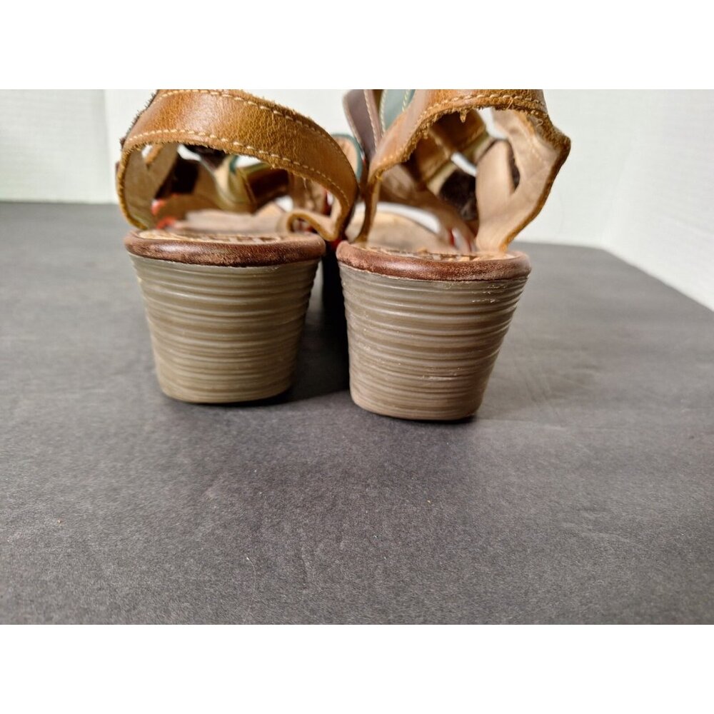 FLY LONDON YGOR RUG  - Red/Dk Brn/Petrol/Camel - Women 8  Sandles - Picture 10 of 10